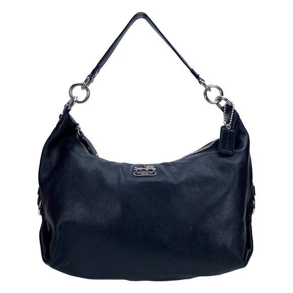COACH Madison Hailey Black Leather Hobo Shoulder Handbag - C1082-14304 - Picture 1 of 16